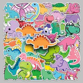 平板贴纸涂鸦装饰电脑滑板可爱卡通防水行李箱水杯50恐龙张小贴纸