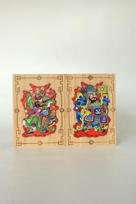 门神°竹制彩印明信片