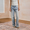 NUTH复古做旧手工洗水猫须修身直筒牛仔裤女 洗水浅蓝色 商品缩略图1