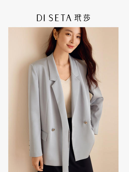 玳莎设计感飘带廓形西装女2025年春季新款气质高级感微垫肩外套  FA37302 商品图0