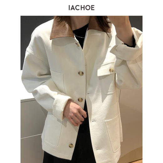 棉仓3621507005-IACHOE白色巴恩风外套 商品图0