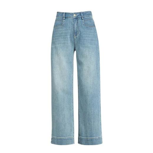 【高货xg】全新升级【铂金会员165/天猫219/差价54】(11854) 洛诗琳垂感梨型身材九分直筒牛仔裤时尚通勤百搭休闲裤 商品图4