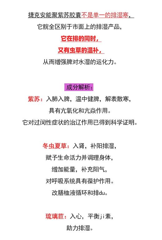 祛湿气/排湿/抗过敏都是它！针对湿疹/荨麻疹/鼻炎等等！捷克energy安能聚紫苏胶囊冬虫夏草去湿气寒气亢过闵改膳体质120粒 商品图3