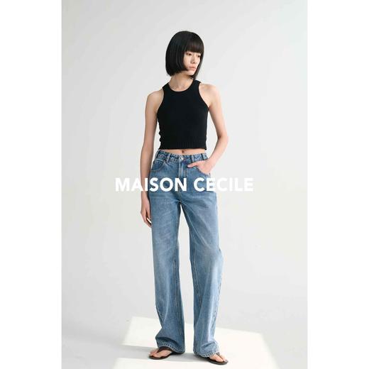 MAISON CECILE 梨型bi入/浅蓝经典实穿百搭直筒牛仔裤 商品图4
