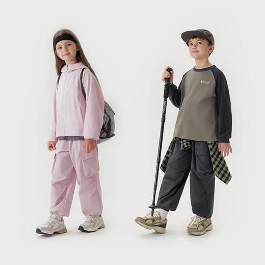 马克珍妮男女童超轻弹力工装裤儿童透气运动裤2025春装新款550329 商品图1