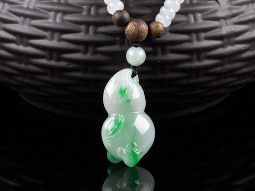 XY0080原创沉香DIY翡翠珠链飘绿葫芦挂件 商品图3
