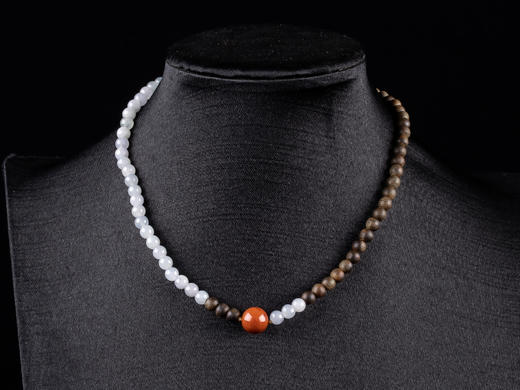 XY0033原创沉香DIY南红翡翠双圈手串 商品图3