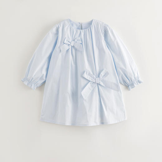 马克珍妮女童淡雅蝴蝶结宽松连衣裙儿童裙子2025年春装新款250177 商品图3