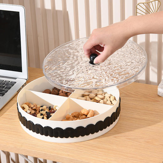 瓜子盘茶几宫格家用四塑料客厅新款糖果盒2024干果盘带盖水果零食 商品图2