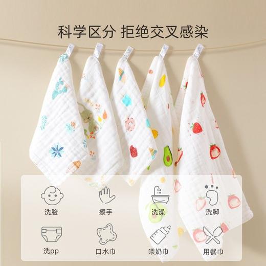 毛巾吸水超柔纯棉高密巾洗脸A类家用泡泡六层面巾宝宝婴幼儿棉小 商品图3