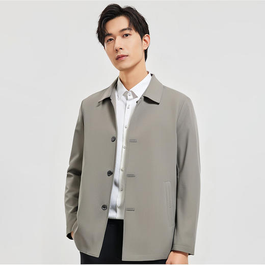 【经典中长款】罗蒙春秋装翻领老干部夹克外套男风衣男士外套夹克男 商品图2