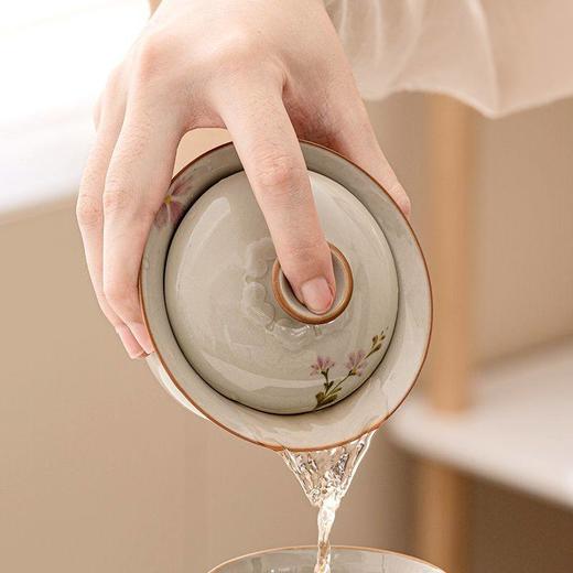 防烫盖碗家用单个陶瓷泡小雏菊二才茶碗高档泡茶草木灰功夫茶具器 商品图3