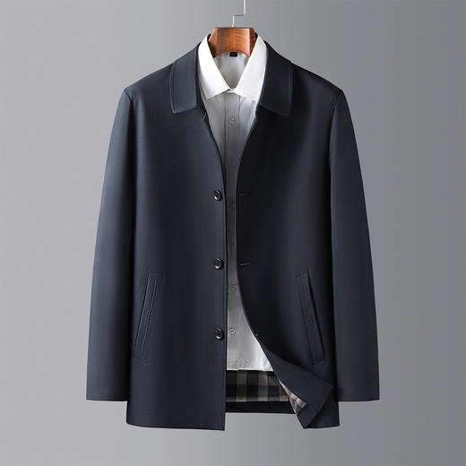 【经典中长款】罗蒙春秋装翻领老干部夹克外套男风衣男士外套夹克男 商品图5