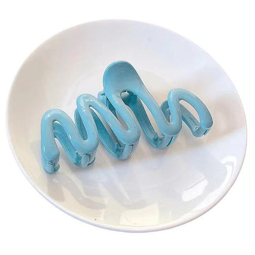 波浪形子后脑勺发夹发饰多发发量多巴胺大号糖果色抓夹卡夹夹鲨鱼 商品图4