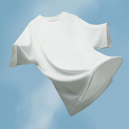 【品牌优选】 363801016-白海豚coolmax凉感空气层插肩袖宽松短袖T恤RJ058 商品图2