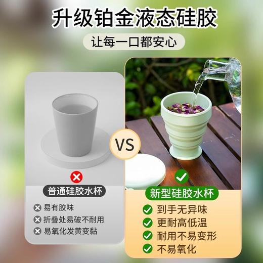 杯食品级杯子露营漱口便携式硅胶旅行水杯压缩随行折叠户外牙杯 商品图2
