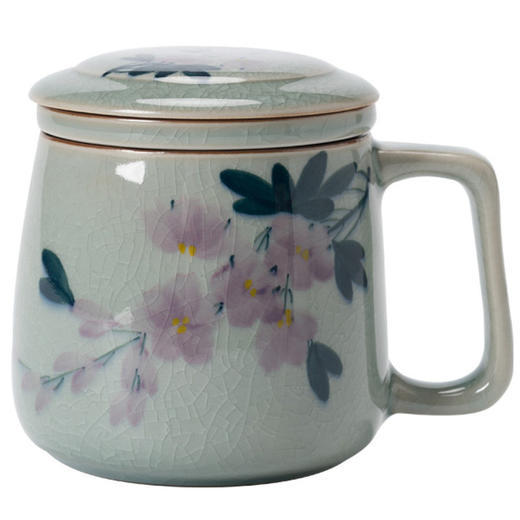 分离手绘个人陶瓷极素泡茶马克杯办公室杯子专用茶杯茶水冰片水杯 商品图4