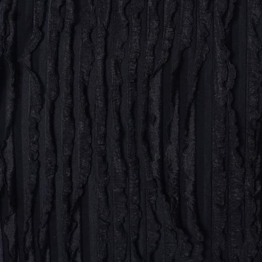 T2642夏季高级感新款美式简约条纹花边褶皱圆领短袖T恤百搭宽松上衣 商品图3