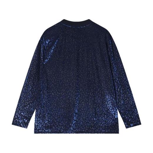 T2588夏季高级感新款韩版撞色提花圆领长袖T恤小众设计满印休闲上衣 商品图5