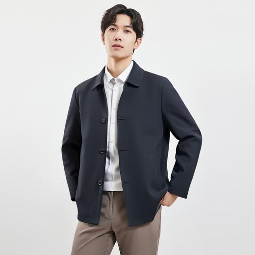 【经典中长款】罗蒙春秋装翻领老干部夹克外套男风衣男士外套夹克男 商品图1