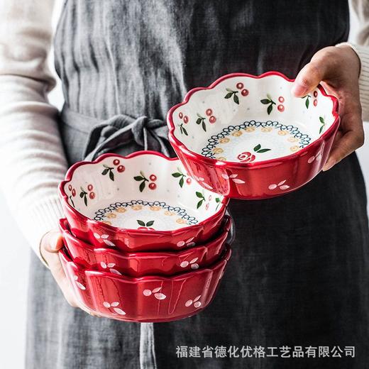 甜品网红碗碗可爱沙拉吃樱桃陶瓷碗早餐日式饭碗家用 小碗水果INS 商品图0