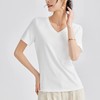【自】全新升级【铂金会员100/天猫129/差价29】(11525) 洛诗琳V领凉感正肩短袖T恤2025春夏新款冰丝体恤打底内搭 商品缩略图2