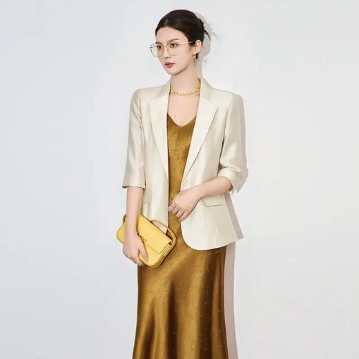 【高货wl】全新升级【铂金会员321/天猫429/差价108】(10631) 洛诗琳端庄大气醋酸外套女春款高级感通勤收腰西装上衣 商品图0