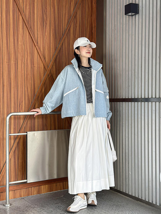 现货 THS-无 蒙克家 春色新浅牛仔 撞色拉链外套 BF1059 商品图1