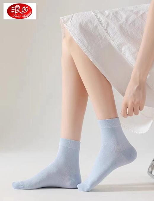 浪莎精梳棉平板女袜MF8373 5双（颜色随机发） 商品图2