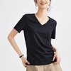 【自】全新升级【铂金会员100/天猫129/差价29】(11525) 洛诗琳V领凉感正肩短袖T恤2025春夏新款冰丝体恤打底内搭 商品缩略图1