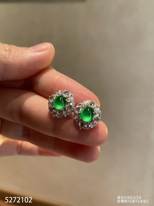 5272102，蛋面耳钉。具体价格微信咨询 商品图2