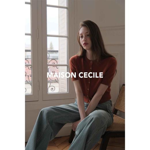 MAISON CECILE 五色/羊绒软糯亲肤针织显比例短袖小开衫 商品图1