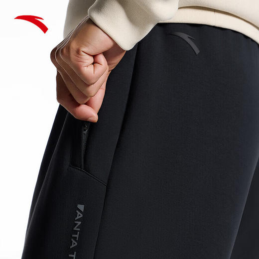 安踏（ANTA）运动卫裤男士春季新款黑色收口束脚裤健身跑步长裤152517304 商品图3