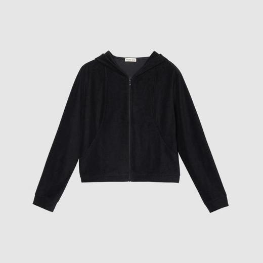 2楼素然薄毛巾针织布修身拉链卫衣吊牌价895 商品图3