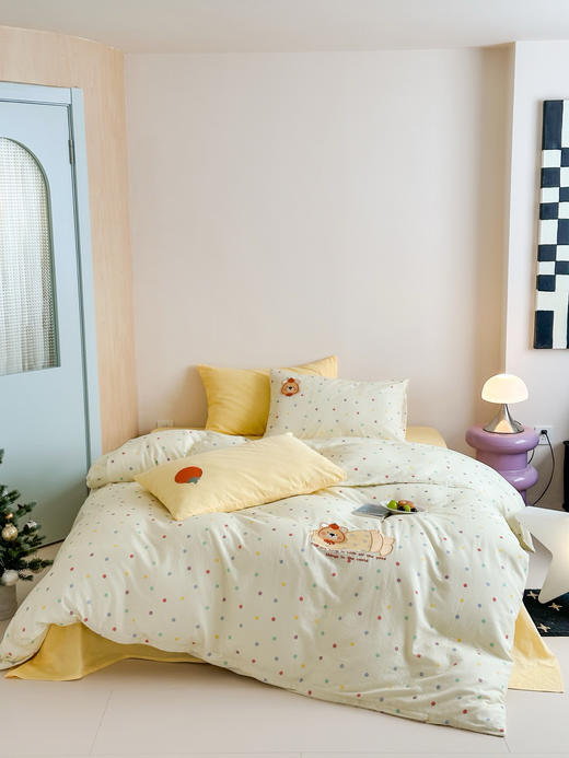 【超柔超舒适】2025新款全棉双层纱四件套 活性印染 婴儿级贴肤 轻柔 越洗越软 舒适透气月子儿童四件套 商品图0