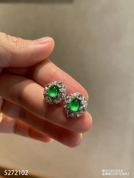 5272102，蛋面耳钉。具体价格微信咨询 商品图0