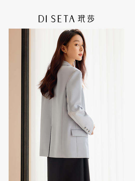 玳莎设计感飘带廓形西装女2025年春季新款气质高级感微垫肩外套  FA37302 商品图2