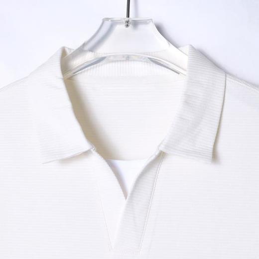 夏季高级感新款韩版撞色肌理感翻领短袖T恤商务百搭高街套头上衣 商品图2