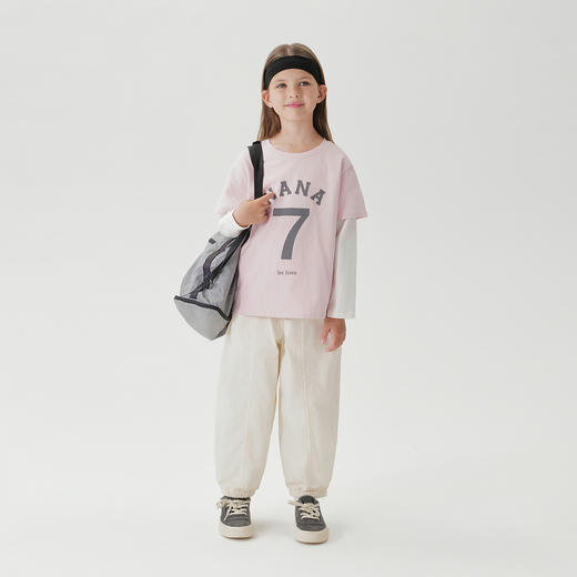 马克珍妮女童潮流时尚假两件T恤 儿童上衣2025年春装新款250163 商品图2