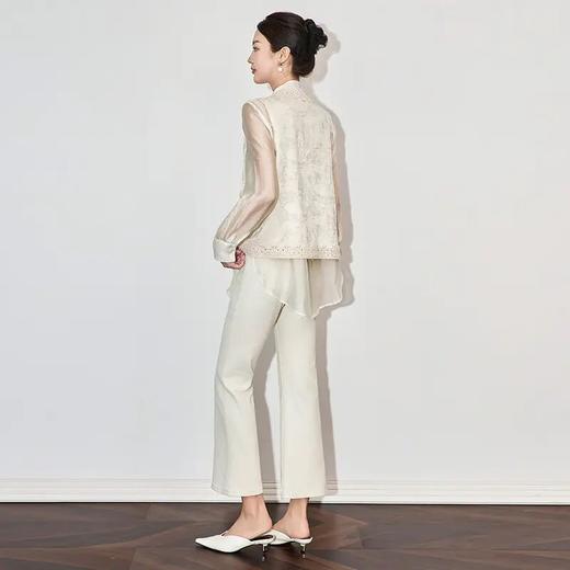 【高货wl】全新升级【铂金会员312/天猫419/差价107】(10820) 洛诗琳新款重工设计感亮片提花刺绣新中式雅致马甲外套 商品图1