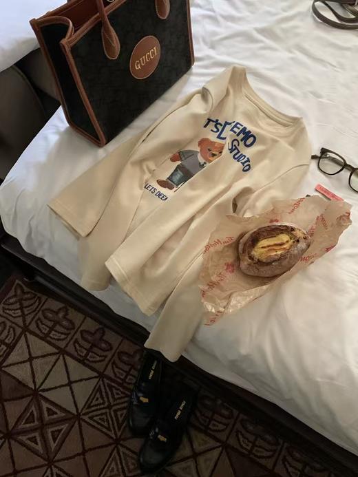 百搭王者宽松小熊T恤韩国小众品牌纯棉双纱T 商品图2