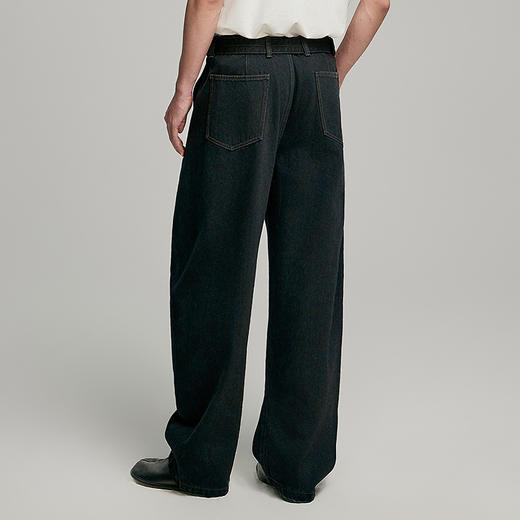 棉仓362819006重磅全棉弯刀阔腿牛仔裤 商品图2