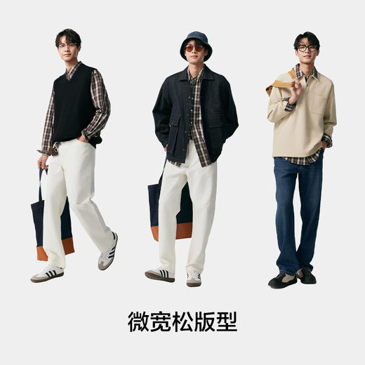 棉仓356804014-微宽松全棉色织格纹翻领长袖衬衫 商品图2