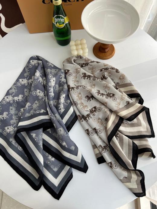 二店7y 高级感配饰，25年新款，马车家棉麻小方巾 商品图5