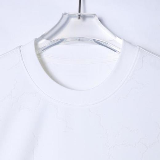 50696夏季新款高级感美式撞色裂纹圆领短袖T恤小众设计简约百搭上衣 商品图2