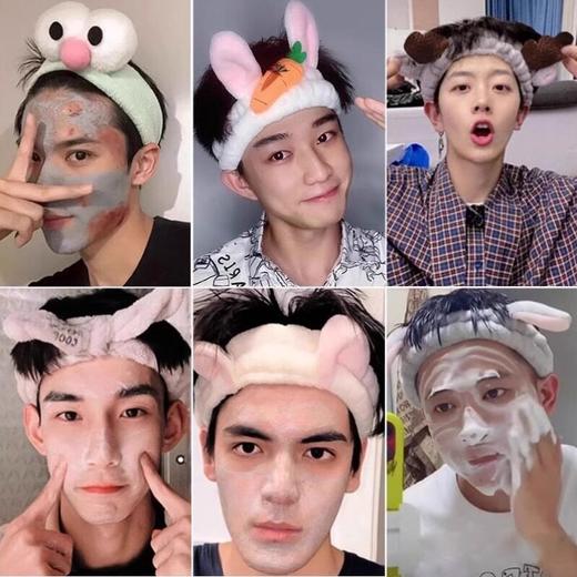 发箍发卡女款面膜头巾头箍男女束敷发带头套捆男洗脸专用男女窟女 商品图3