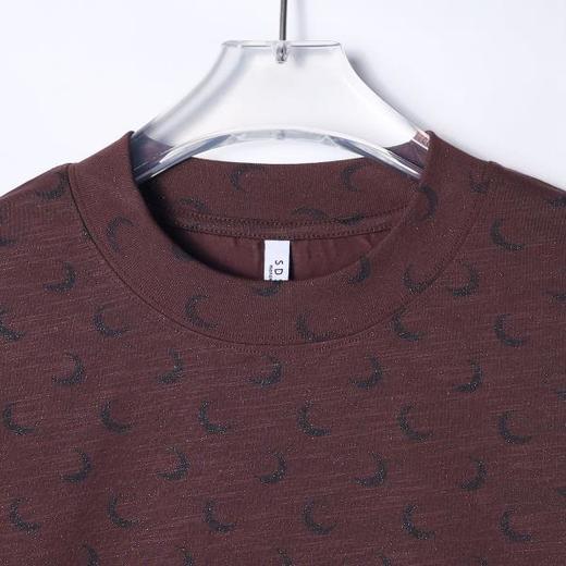 T2634夏季新款高级感美式细满天星月亮印花圆领短袖T恤潮流简约上衣 商品图2