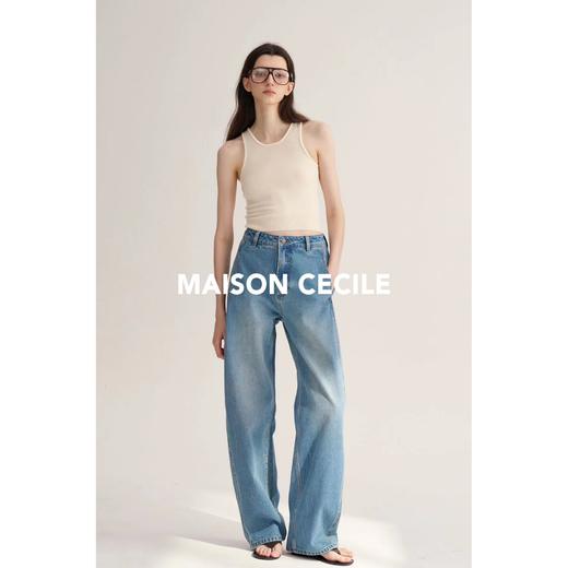 MAISON CECILE 本期bi入/两色经典宽松随性复古显瘦镰刀牛仔裤 商品图2