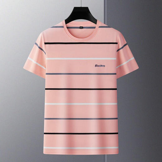 春夏中年男士短袖T恤衫翻领条纹刺绣男士POLO衫上衣   PSL-6208 商品图3
