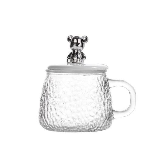 ins茶杯简约高颜值早餐花带盖可爱水杯大肚小熊玻璃杯杯子马克杯 商品图4